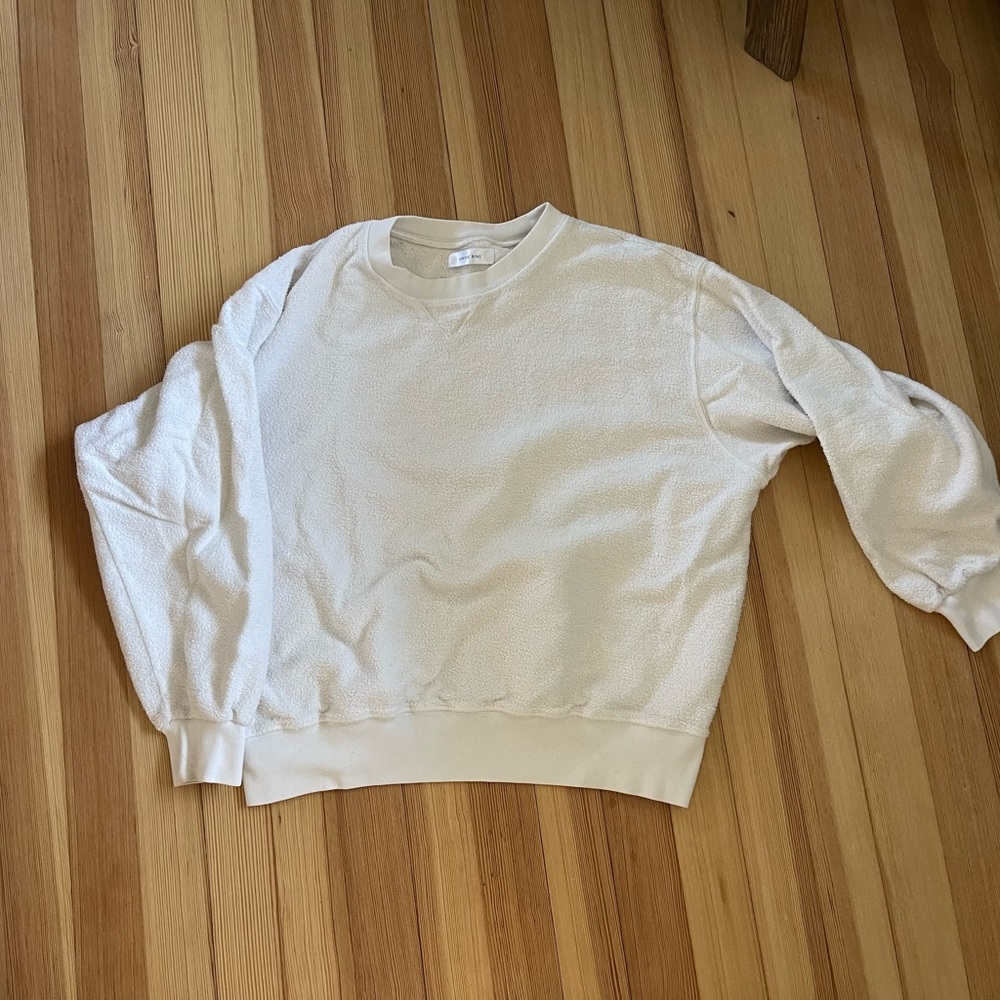 Anine Bing Off-White Crew Neck Sweater